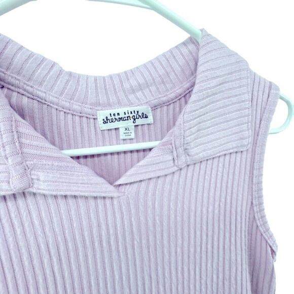 Ten Sixty Sherman Girls Shirt Top Size XL Lilac Purple Ribbed NEW Sleeveless - Picture 3 of 3